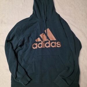 adidas Teal Pullover Hoodie with Copper Logo